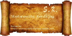 Stefanovits Kerény névjegykártya